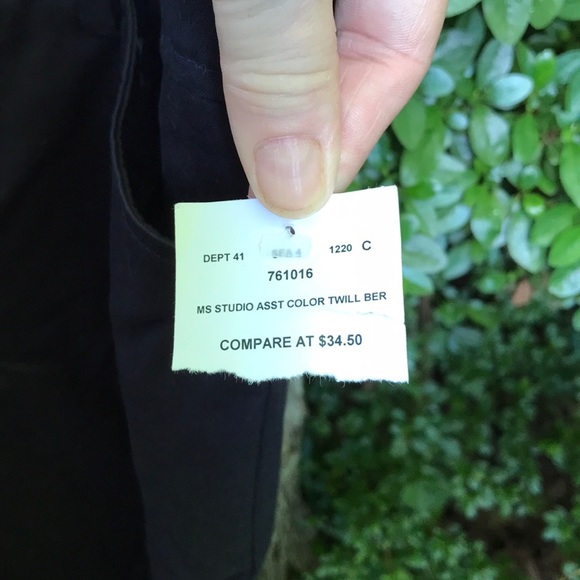 NWT Studio II Navy Blue Twill Khaki Walking Shorts 14 Polyester Cotton Blend - Picture 6 of 10